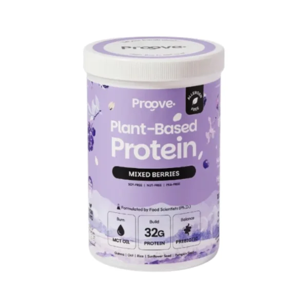 health-care-0495 Proove โปรตีนพืช อร่อย ดื่มง่าย โปรตีน 32g โปรตีนสูง ไม่มีน้ําตาล แคลต่ํา มิกซ์เบอร์รี,1 กระปุก