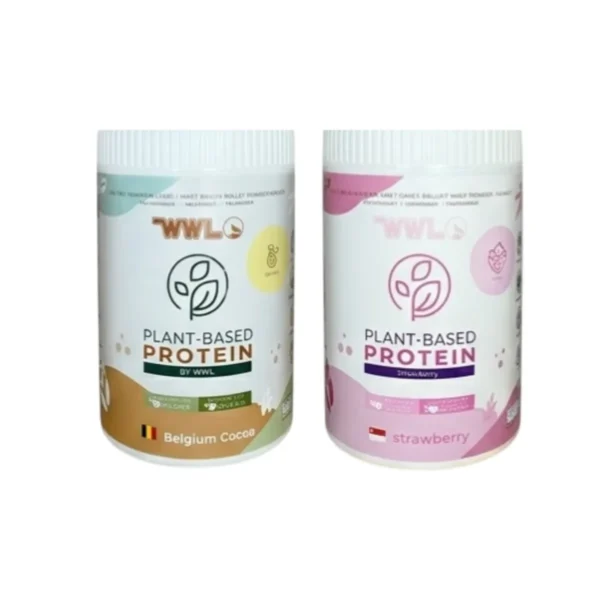 WHEYWWL โปรตีนขนาดทดลองแบบกระปุก 200 g โปรตีนพืชโกโก้ 1 กระปุก โปรตีนพืชสตอเบอรี่ 1 กระปุก