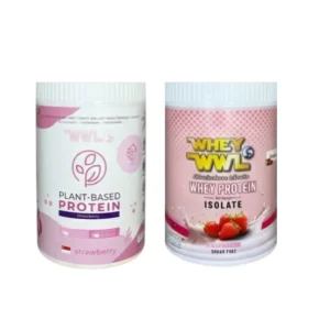WHEYWWL โปรตีนขนาดทดลองแบบกระปุก 200 g โปรตีนพืชสตอเบอรี่ 1 กระปุก เวย์โปรตีนสตอเบอรี่ 1 กระปุก