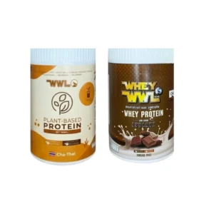 health-care-0730 WHEYWWL โปรตีนขนาดทดลองแบบกระปุก 200 g โปรตีนพืชชาไทย 1 กระปุก เวย์โปรตีนช็อคโกแลต 1 กระปุก