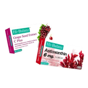 [เซตรักตัวเองมากๆนะ x2] Hi-Balanz แอตต้าแซนธิน 6 มก. พลัส น้ํามันมะกอก 1 กล่อง + สารสกัดจากเมล็ดองุ่น 1 กล่อง