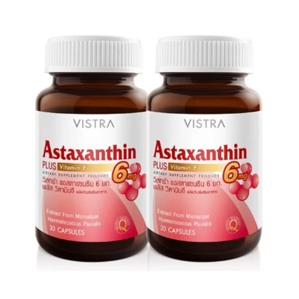 วิสทร้า ผลิตภัณฑ์เสริมอาหาร แอสตาแซนธิน 6 มก. พลัส วิตามิน อี 30 แคปซูล x 2