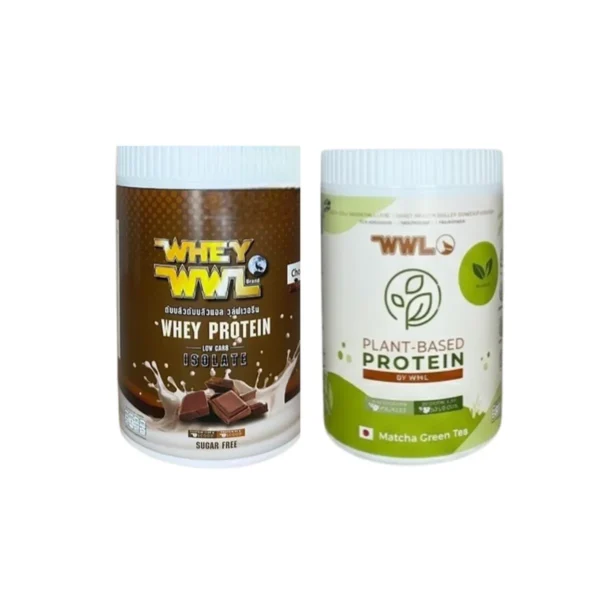 health-care-0886 WHEYWWL โปรตีนขนาดทดลองแบบกระปุก 200 g เวย์โปรตีนช็อคโกแลต 1 กระปุก โปรตีนพืชชาเขียว 1 กระปุก