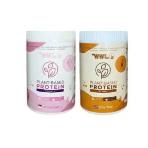 WHEYWWL โปรตีนขนาดทดลองแบบกระปุก 200 g โปรตีนพืชสตอเบอรี่ 1 กระปุก โปรตีนพืชชาไทย 1 กระปุก