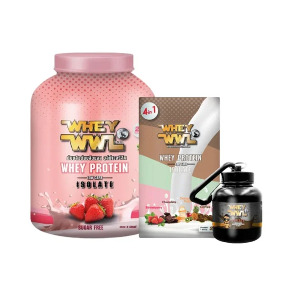 WHEYWWL เวย์เพชรจ้า - ขนาด 4 ปอนด์ (พิเศษแถมฟรีmini 4in1 และกระปุกแบ่งเวย์) รสสตรอว์เบอร์รี