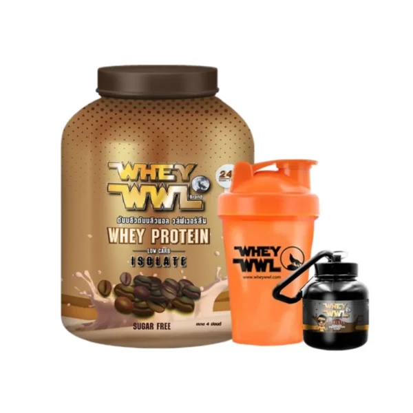 health-care-0907 WHEYWWL เวย์เพชรจ้า - ขนาด 4 ปอนด์ รสกาแฟ (แถมฟรีแก้วเชคเกอร์และกระปุกแบ่งเวย์โปรตีน)