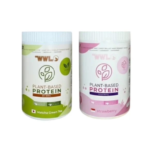 health-care-0909 WHEYWWL โปรตีนขนาดทดลองแบบกระปุก 200 g โปรตีนพืชชาเขียว 1 กระปุก โปรตีนพืชสตอเบอรี่ 1 กระปุก