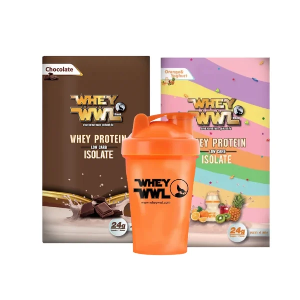WHEYWWL เวย์เพชรจ้า - ขนาดทดลอง รสช็อคโกแลต จับคู่ขนาดทดลอง 2 รสชาติ (ฟรีแก้วเชคเกอร์) ช็อคโกแลค,ซูกัส