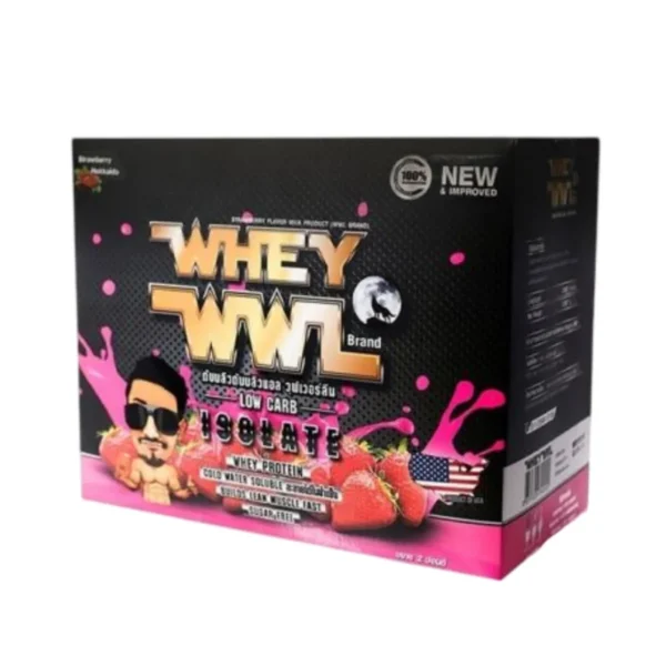 WHEYWWL เวย์โปรตีนไอโซเลท - ขนาด 2 ปอนด์ ( จํานวน 1 กล่อง ) สตอเบอรี่