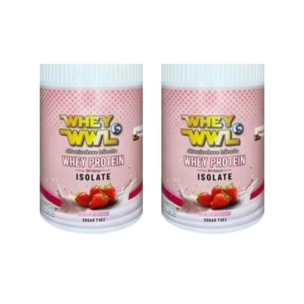 health-care-0915 WHEYWWL โปรตีนขนาดทดลองแบบกระปุก 200 g เวย์โปรตีนสตอเบอรี่ 2 กระปุก
