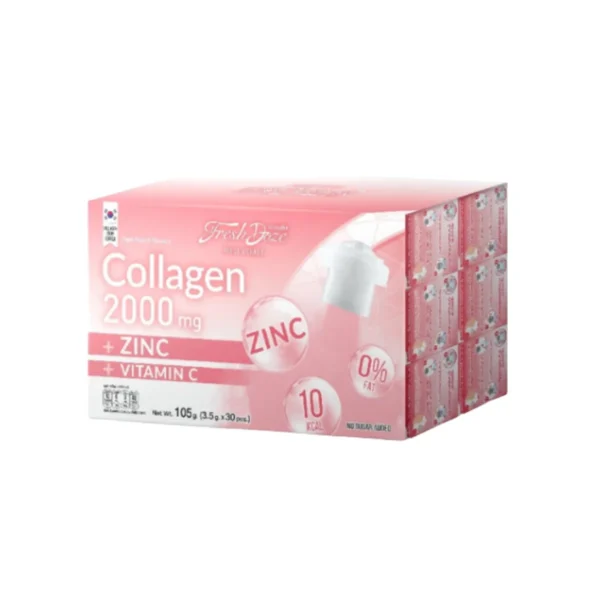[แพ็ค 24 ชิ้น] Fresh Doze เฟรชโดส คอลลาเจน 2000 มก. สูตรซิงค์ กลิ่นฟรุ๊ตพั้นช์ 3.5g