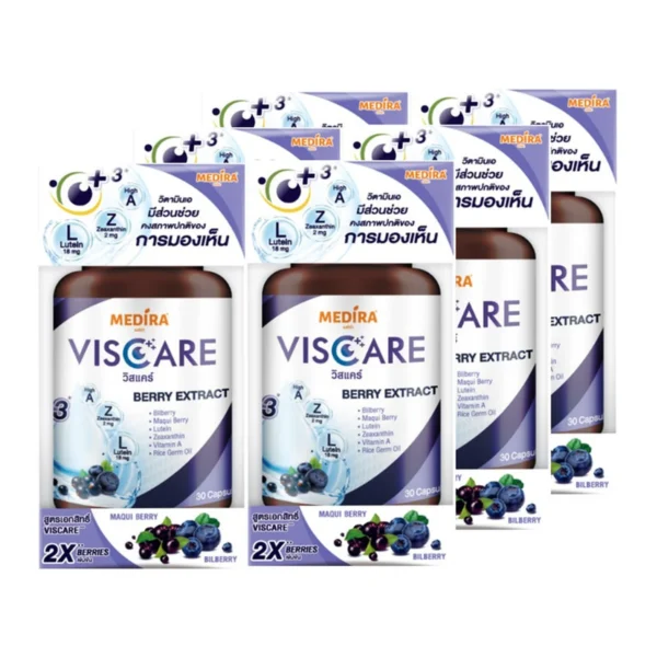 MEDIRA Viscare วิตามินบํารุงสายตา 6 กระปุก (เพิ่มความชุ่มชื้น ปกป้องจากแสงสีฟ้า ลดอาการตาพร่า ตาล้า)