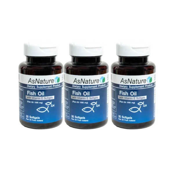 health-care-0988 AsNature Fish oil - น้ํามันปลา จากปลาทะเล ผสมวิตามินอี (3 กระปุก) GMS0039JFA