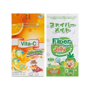 SET คู่หูเจลลี่ VITA C JELLY STRIPS รสส้ม (1 กล่อง) + FIBER MATE JELLY STRIP รสส้ม (1 กล่อง) GMS0014JFA