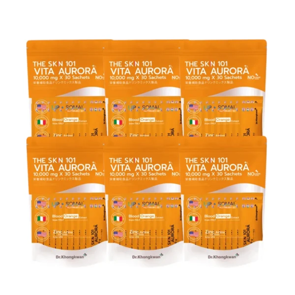 โปรโมชั่นพิเศษ Vita Aurora 6 ถุง The Skin 101 Vita Aurora เดอะเอสเคเอ็น Dr.KhongKwan ดร.ของขวัญ (1ถุง/30ซอง)