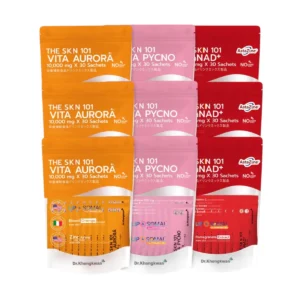 โปรโมชั่นพิเศษ Aurora3+Gluta3+Asta3 The Skin 101 Vita Aurora เดอะเอสเคเอ็น Dr.KhongKwan ดร.ของขวัญ (1ถุง/30ซอง)