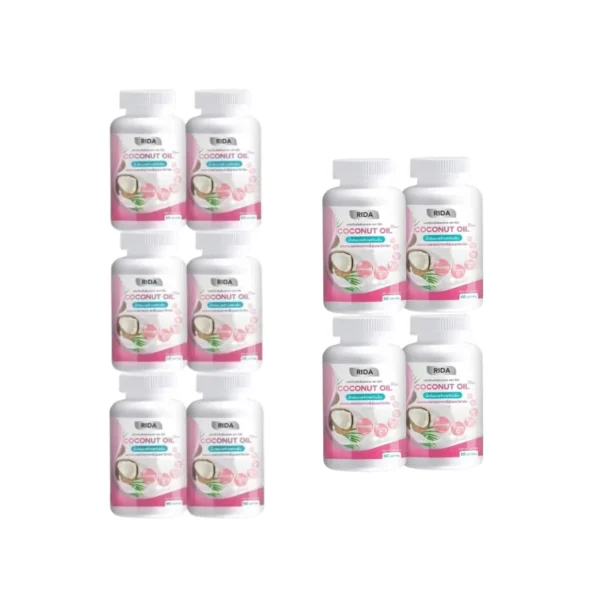 Rida Coconut Oil Plus 6 แถม 4 กระปุก น้ํามันมะพร้าวสกัดเย็น ริด้า โคโค่ ออย พลัส คุมหิว เร่งเผาผลาญ ผิวสวย กระจ่างใส