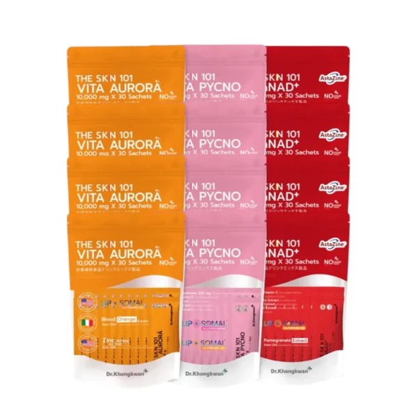 health-care-1055 โปรโมชั่นพิเศษ Aurora4+Gluta4+Asta4 The Skin 101 Vita Aurora เดอะเอสเคเอ็น Dr.KhongKwan ดร.ของขวัญ (1ถุง/30ซอง)