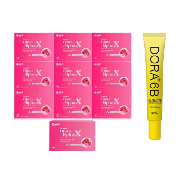 โปรโมชั่นพิเศษ 10 แผง Dora 1 YANHEE Gluta Alpha X ยันฮี กลูต้า อัลฟ่า เอ็กซ์ กลูต้าผิวกระจก ขาวสว่าง กระจ่างใส