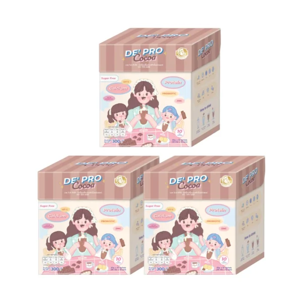 Milk Plus & More - De' Pro CoCoa เครื่องดื่มโกโก้ 3 กล่อง