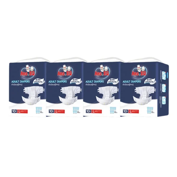 health-care-1121 Ano.EQ (4ถุง=40 ชิ้น) ผ้าอ้อมผู้ใหญ่ แบบเทป ซึมซับแห้งสบาย 500CC Size L - แพมเพิสผู้ใหญ่ เกรดการแพทย์