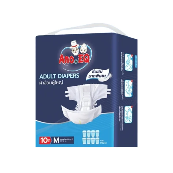 Ano.EQ ผ้าอ้อมผู้ใหญ่ แบบเทป แพมเพิส แพมเพิสผู้ใหญ่ 10ชิ้น/ถุงเทป M 800cc