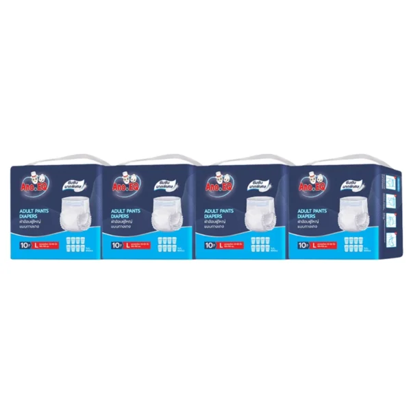 health-care-1139 Ano.EQ(4ถุง=40 ชิ้น) ผ้าอ้อมผู้ใหญ่ แบบกางเกง ซึมซับมากพิเศษ 800CC Size L - แพมเพิสผู้ใหญ่ เกรดการแพทย์
