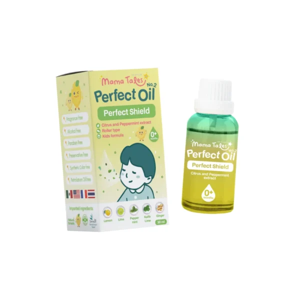 New Mama Tales Perfect shield No.2 30 ml. ออยล์เลม่อน สูตร 2 ขวดใหญ่ แบบหยด หายใจโล่ง สดชื่น อ่อนโยน