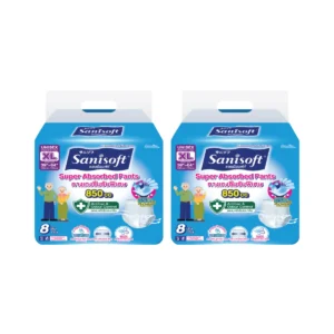 [ซื้อ1แถม1] Sanisoft/แซนนิซอฟท์ กางเกงผู้ใหญ่ซึมซับพิเศษ 850cc (ไซส์ XL:39-64นิ้ว/100-163ซม.) 8s/ห่อ