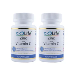 ไลฟ์ ซิงค์ พลัส วิตามินซี Life Zinc Plus Vitaminc ชุด 2 กระปุก [LLAAD_02]