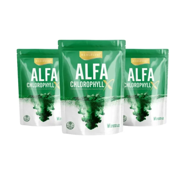 [โปร 3 ถุง] Alfa Chlorophyll X อัลฟ่า คลอโรฟิลล์ เอ็กซ์ 1 ถุง บรรจุ 15 ซอง