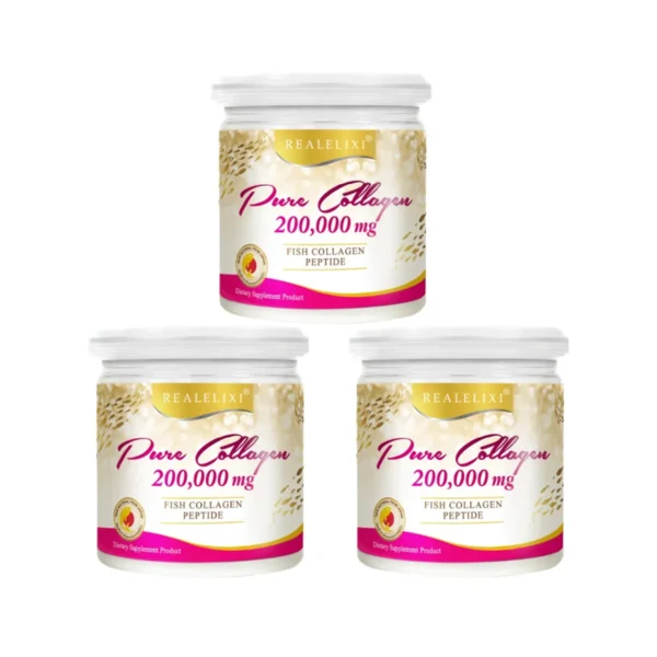 PURE COLLAGEN 200,000 mg เพียว คอลลาเจน ขนาด 200 กรัม เซ็ท 3 กระปุก