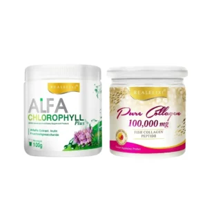 Alfa Chlorophyll Plus 1 กระปุก Pure Collagen 100,000 Mg 1 กระปุก