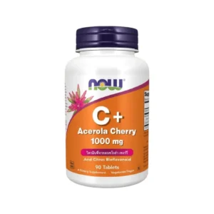 Now Foods Vitamin C Plus Acerola Cherry 1000 mg. 90 Tablets. นาวฟู้ดส์ วิตามินซี 1000 มก. 90 เม็ด