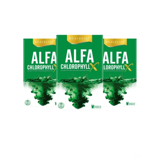 [โปร 3 กล่อง] Alfa Chlorophyll X อัลฟ่า คลอโรฟิลล์ เอ็กซ์ 1 กล่อง บรรจุ 6 ซอง