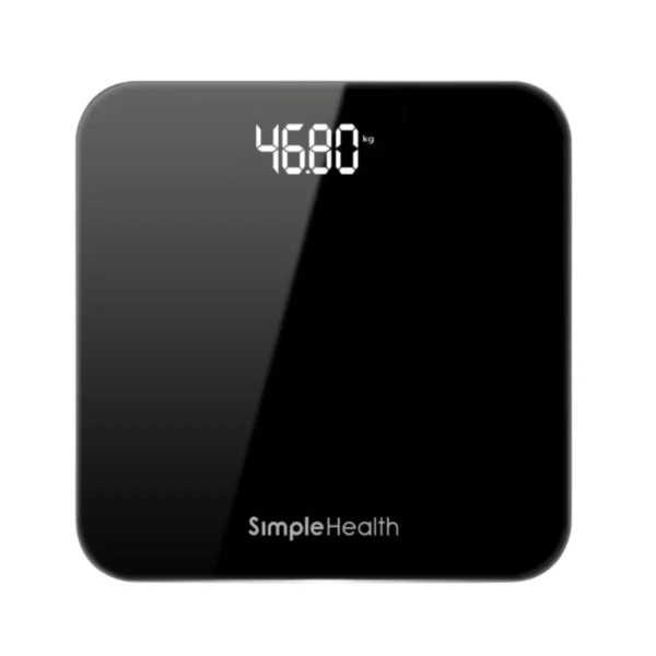 Simple health เครื่องชั่งน้ําหนักดิจิตอล LED Digital Weight Scale แม่นยําสูง 0.1 กก. แถมสายวัดเอว สีดํา