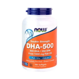 Now Foods DHA500/EPA250 Omega-3 Double Strength 180 Softgels โอเมก้า 3 บํารุงสมอง ป้องกันอัลไซเมอร์ บํารุงหัวใจ