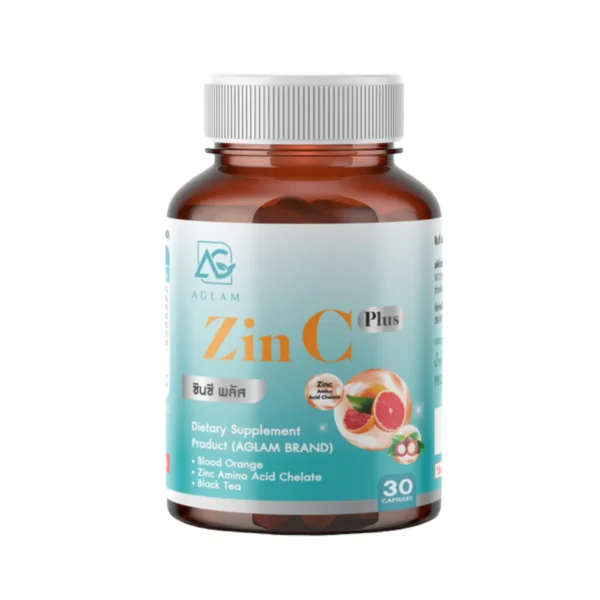 health-care-1428 AGLAM ซินซี - มีสารสกัดซิงค์ อะมิโนเอซิด ส้มเลือด ส้มซัทสึมะ กลูต้าไธโอน บรรจุ 30 แคปซูล 1 กระปุก