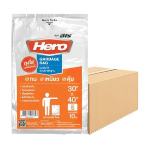 hero-trash-bags-012 ฮีโร่ ถุงขยะสีใส 30x40 นิ้ว x 30