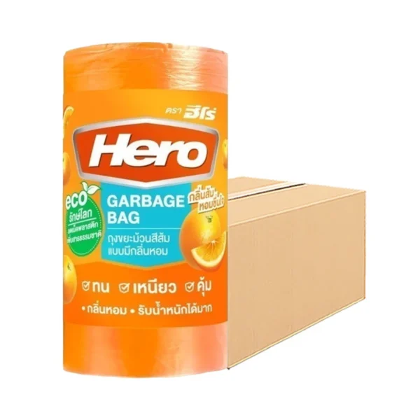 hero-trash-bags-017 ฮีโร่ ถุงขยะม้วน กลิ่นส้ม 18x20 นิ้ว x 30