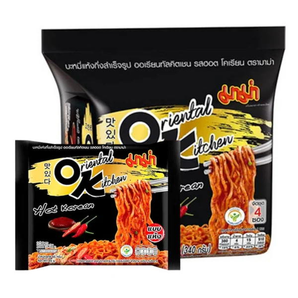 instant-meals-0004 มาม่า บะหมี่กึ่งสําเร็จรูป รสฮอตโคเรียน 85 ก. x 4