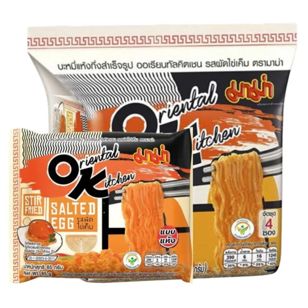 instant-meals-0005 มาม่า ออเรียนทัลคิตเชน บะหมี่กึ่งสําเร็จรูป รสผัดไข่เค็ม 85 ก. x 4