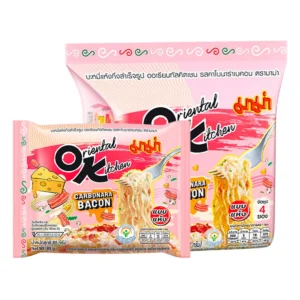 instant-meals-0006 มาม่า ออเรียนทัลคิตเชน บะหมี่กึ่งสําเร็จรูป รสคาโบนาร่าเบคอน 85 ก. 4 ซอง