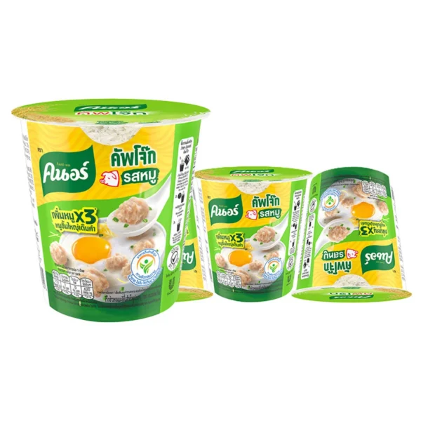 instant-meals-0012 คนอร์ คัพโจ๊ก กึ่งสําเร็จรูป รสหมู 32 ก. x 6