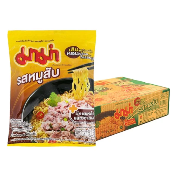 instant-meals-0019 มาม่า บะหมี่กึ่งสําเร็จรูป รสหมูสับ 60 ก. x 40