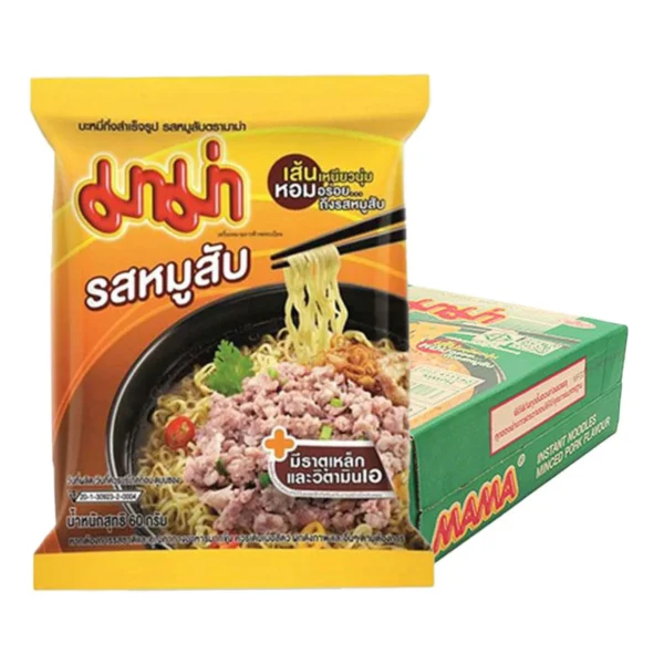 instant-meals-0049 มาม่า บะหมี่กึ่งสําเร็จรูป รสหมูสับ 60 ก. x 30