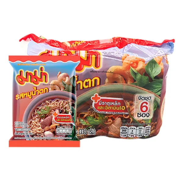 instant-meals-0081 มาม่า บะหมี่กึ่งสําเร็จรูป รสหมูน้ําตก 55 ก. x 6