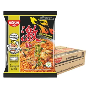 instant-meals-0084 นิสชิน บะหมี่กึ่งสําเร็จรูป รสไก่เผ็ดเกาหลี 60 ก. x 30