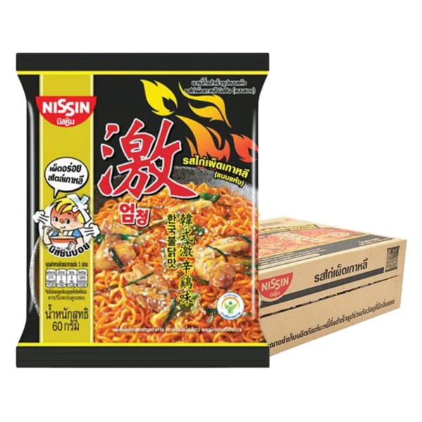 นิสชิน บะหมี่กึ่งสําเร็จรูป รสไก่เผ็ดเกาหลี 60 ก. x 30