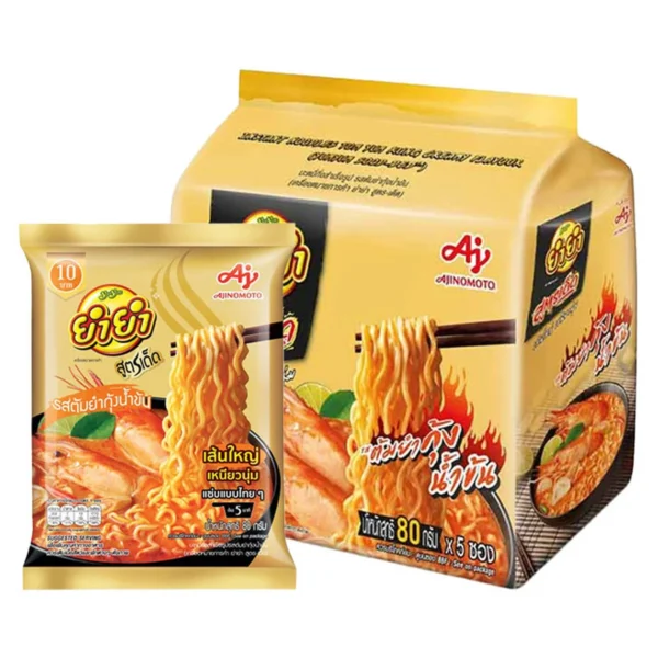 instant-meals-0099 ยํายํา สูตรเด็ด บะหมี่กึ่งสําเร็จรูป รสต้มยํากุ้งน้ําข้น 80 ก. x 5
